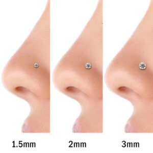 FreshTrends Cubic Zirconia Nose Stud - Nickel-Free 14K White Gold Nose Ring - 1.5mm, 2mm, 3mm CZ (3mm)