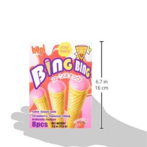 Hapi Bing Bing Cone Snack with Strawberry Flavored Filling, 2.5 Ounce