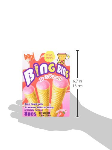 Hapi Bing Bing Cone Snack with Strawberry Flavored Filling, 2.5 Ounce