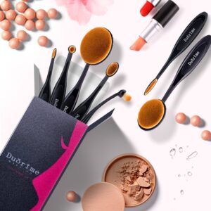 Duorime New 7pcs Black Oval Toothbrush Makeup Brush Set Cream Contour Powder Concealer Foundation Eyeliner Cosmetics Tool …