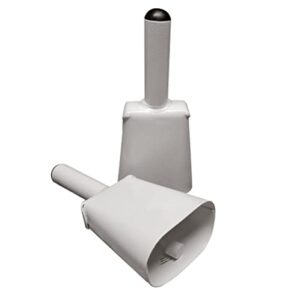 COWBELLS: Loud 7" White Cowbell with Easy-to-Hold Handle. Excellent Noise Maker Powdercoated Steel Bell. Great Cheering Cow Bell for Sporting Events, Weddings, Rallies, School Spirit. Best Cowbell!