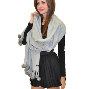 Cashmere scarf-cashmere-cashmere cape-dress shawl-mink stole-cashmere scarves (Silver w/Mink)