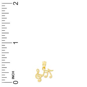 Gold Music Note Charm - 10 Karat Solid Gold - Music Jewelry Necklace Charm - Music Symbol Pendant - Gift For Music Lover (Style 2)