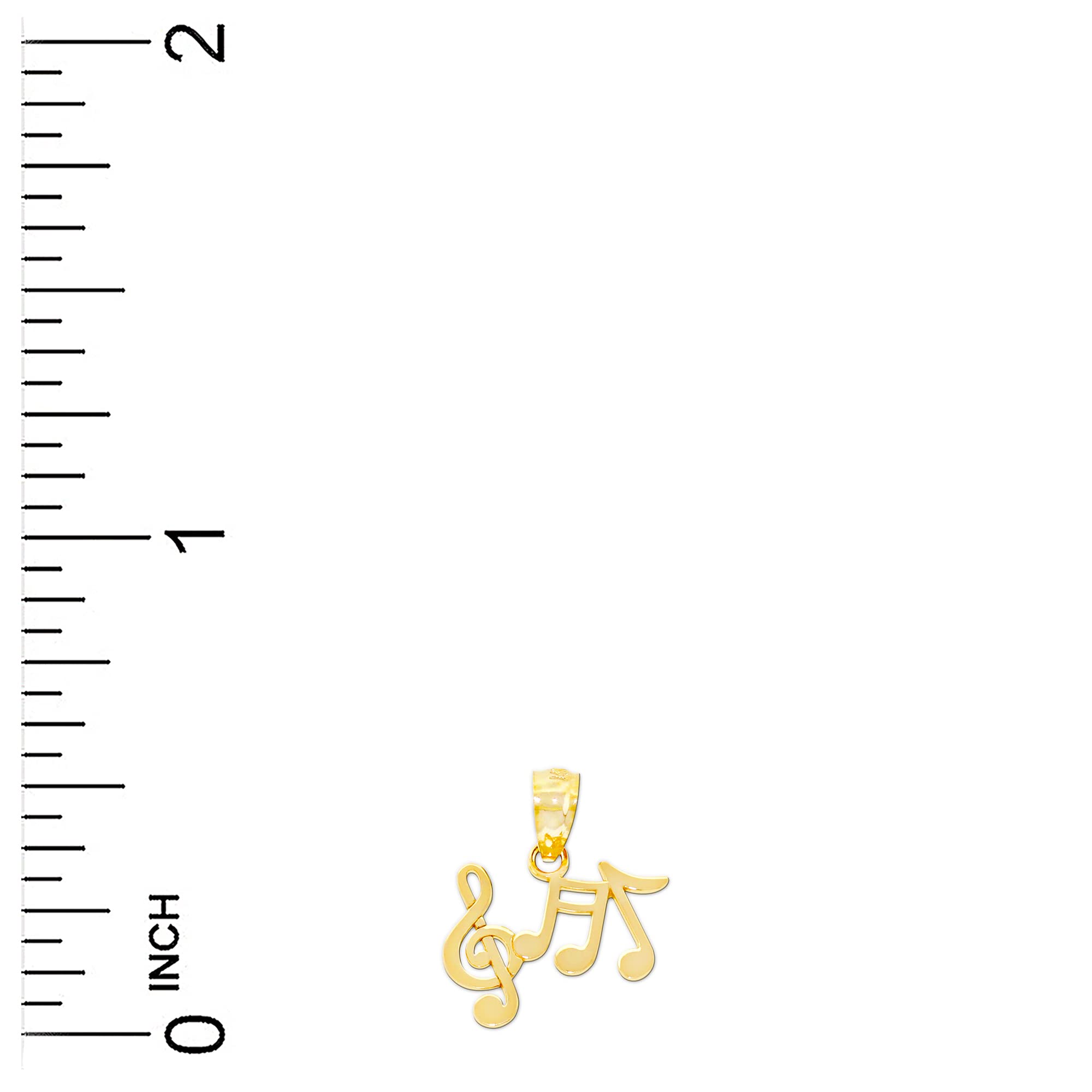 Gold Music Note Charm - 10 Karat Solid Gold - Music Jewelry Necklace Charm - Music Symbol Pendant - Gift For Music Lover (Style 2)