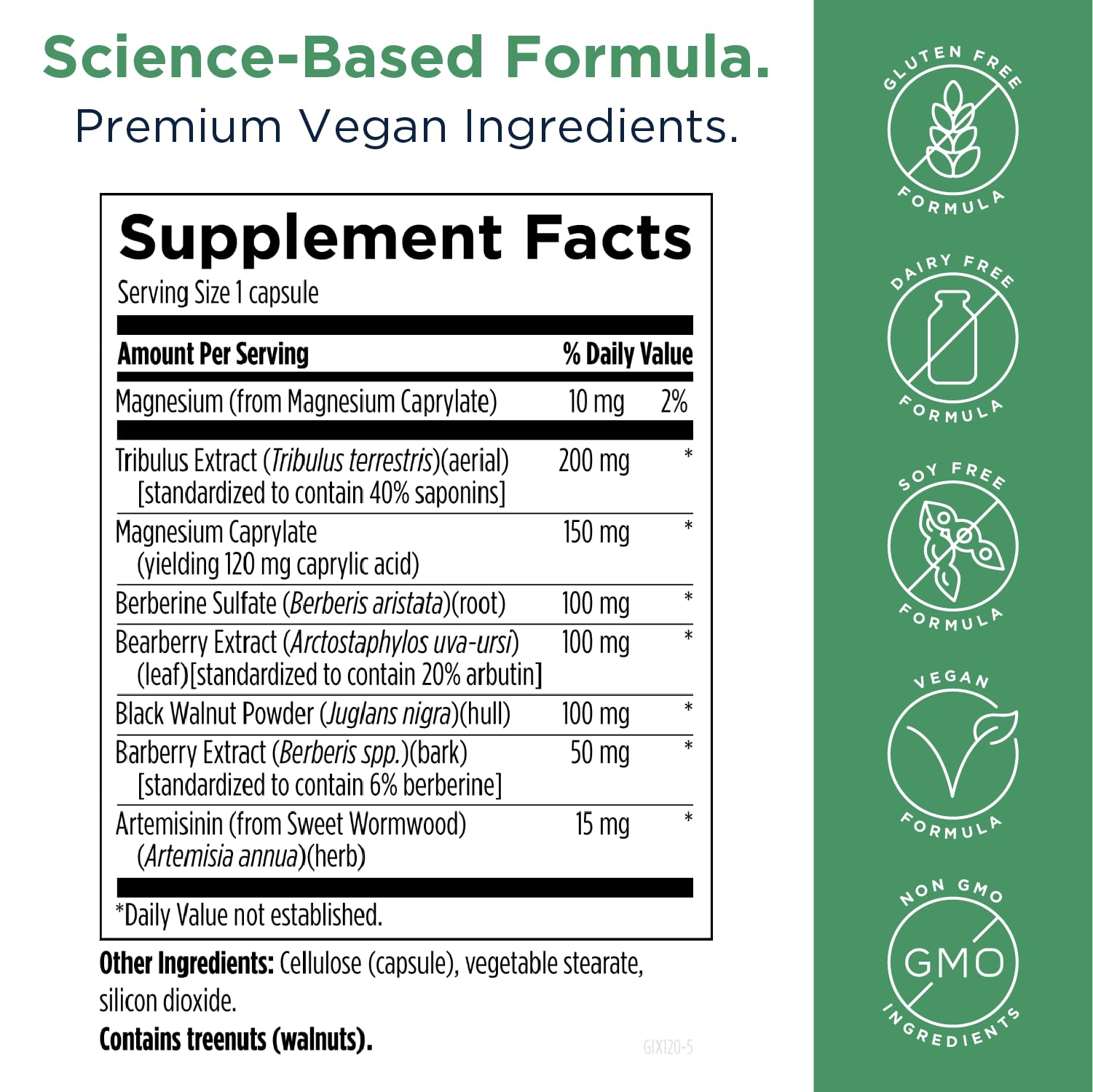 Designs for Health GI Microb-X - Botanical Gut Support, Cleanse + Detox Supplement with Tribulus, Berberine + Barberry Extract - Vegetarian + Non-GMO (120 Capsules)