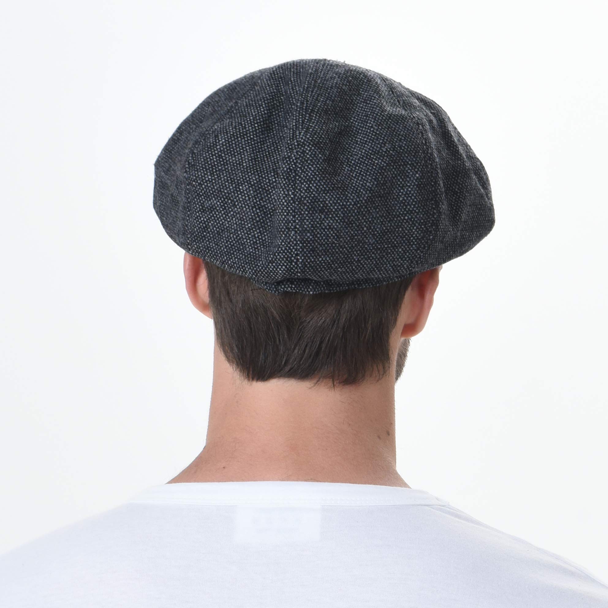 WITHMOONS Newsboy Hat Wool Felt Simple Ivy Cap SL3525 (Black)