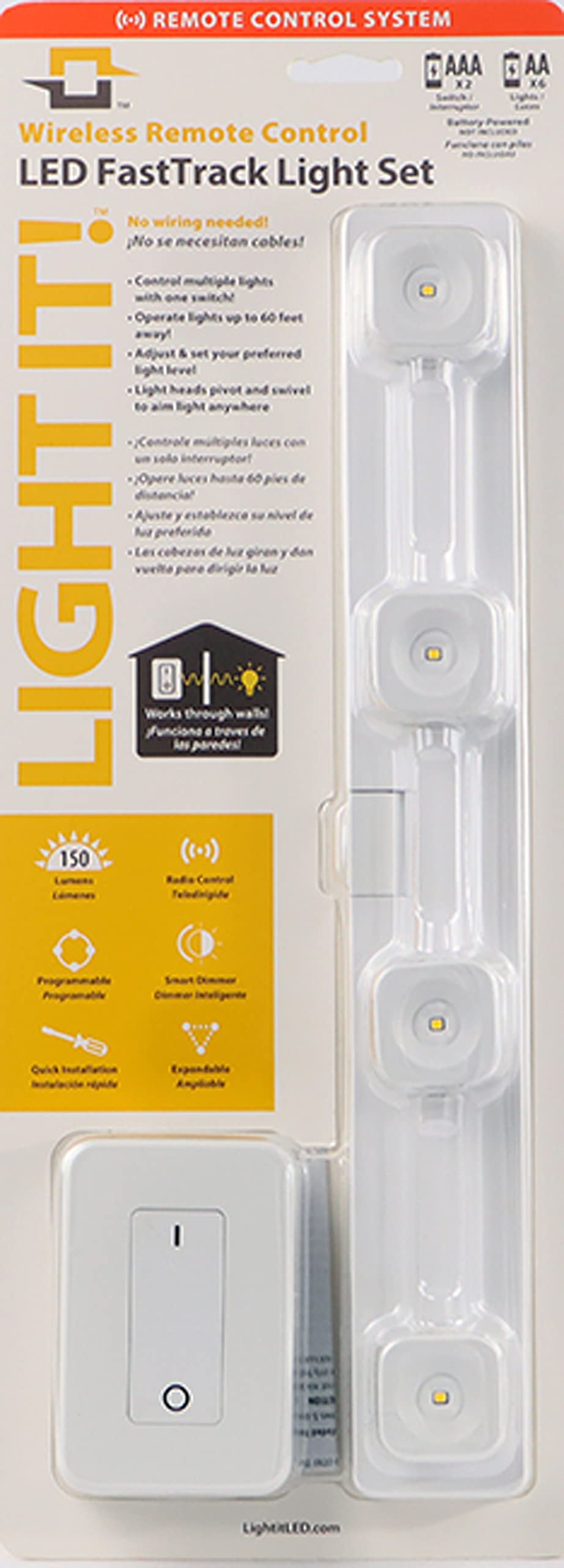 LIGHT IT! by Fulcrum, 30036-308 Wireless Remote Controlled LED Fastrack Set, White, Single Pack