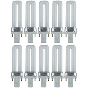 Sunlite PL5/SP41K/10PK 2-Pin Fluorescent 5W 4100K Cool White U Shaped PL CFL Twin Tube Plugin Light Bulbs with G23 Base (10 Pack)