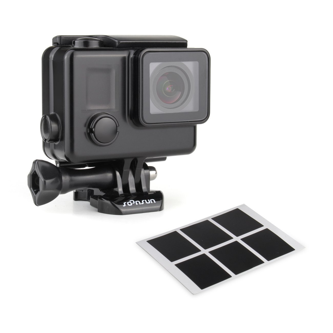 SOONSUN Blackout Standard Housing Case with LCD Touch Backdoor for GoPro Hero 4 3+ 3 Black Silver Action Camera