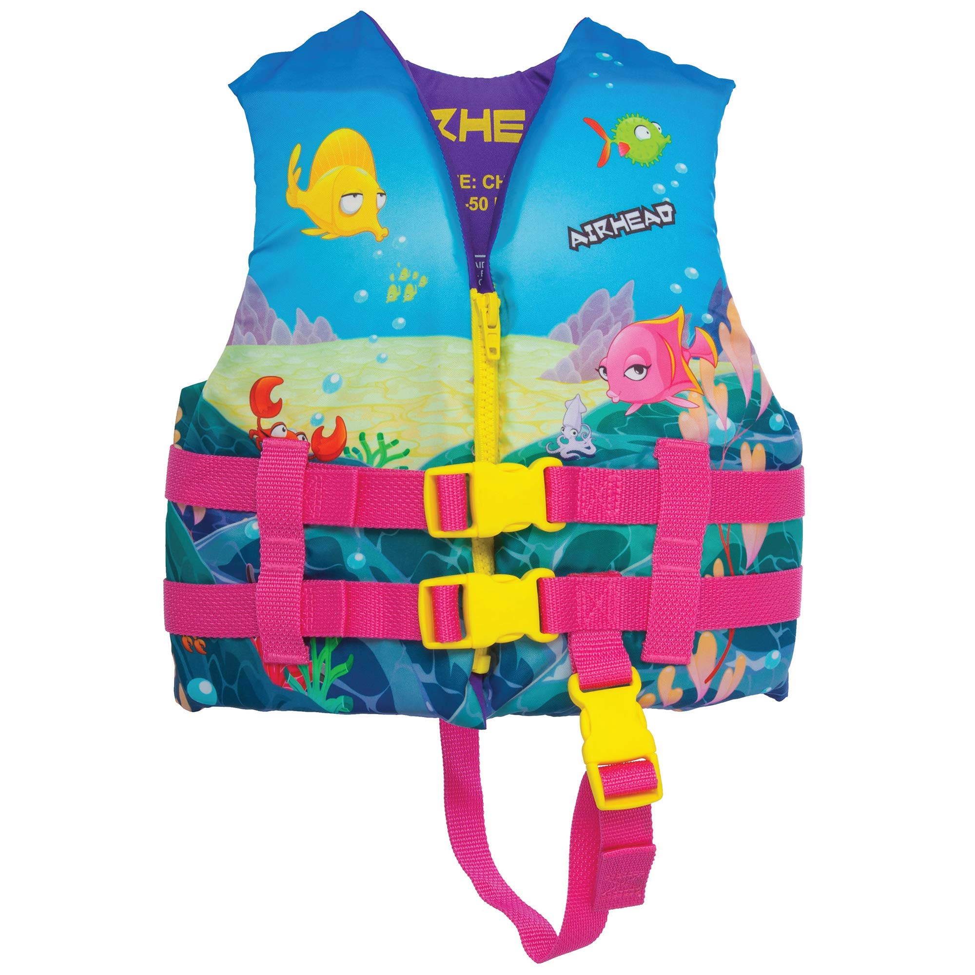 Airhead Treasure Infant and Child Life Vest, USCG Approved Infant 15-30lbs, Child 30-50lbs