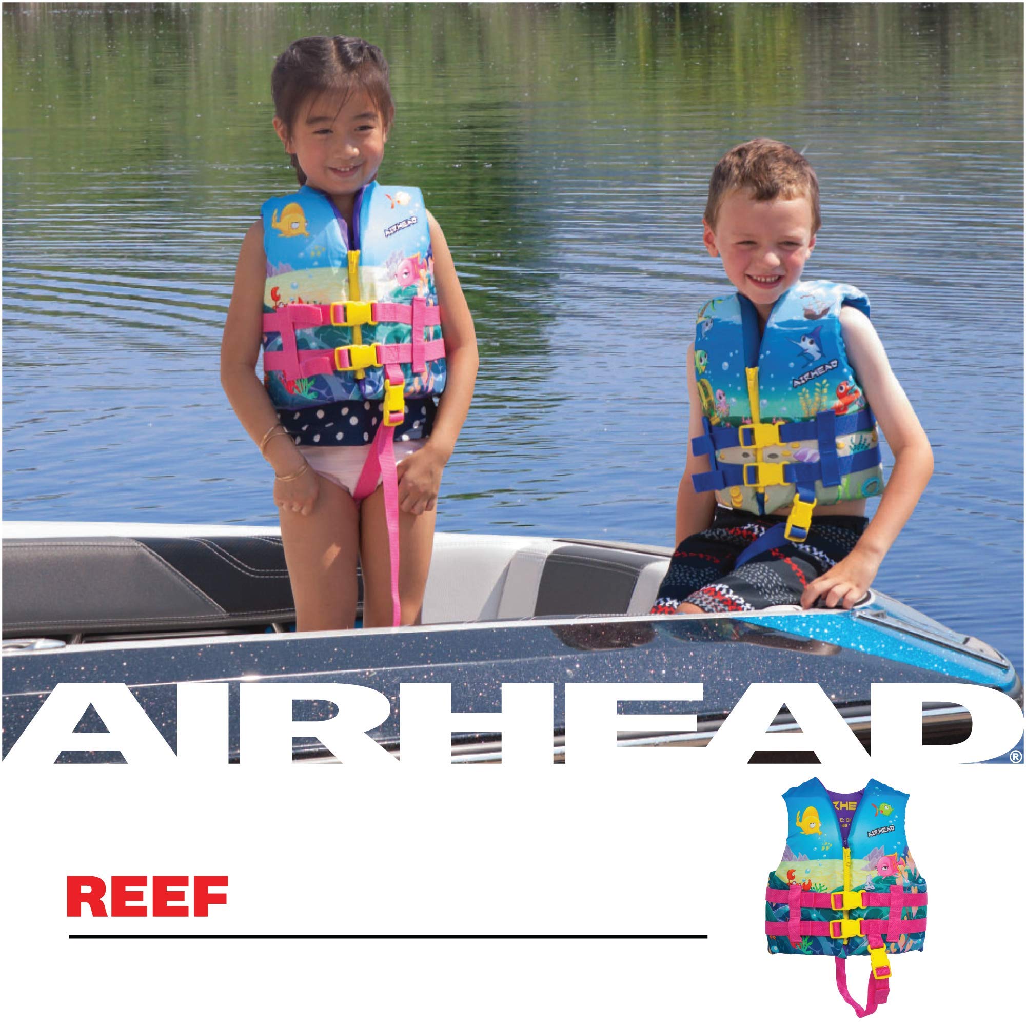 Airhead Treasure Infant and Child Life Vest, USCG Approved Infant 15-30lbs, Child 30-50lbs