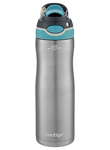 Contigo AUTOSPOUT Chug Chill Vacuum-Insulated Stainless Steel Water Bottle, 20 oz., Scuba Lid, SS/Scuba