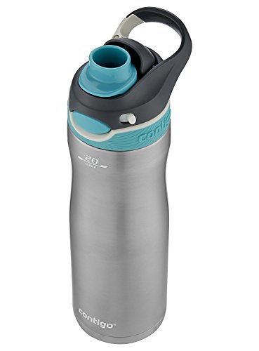 Contigo AUTOSPOUT Chug Chill Vacuum-Insulated Stainless Steel Water Bottle, 20 oz., Scuba Lid, SS/Scuba