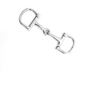 hill leather company horse snaffle bit key chain silver plate, 3" x 1"