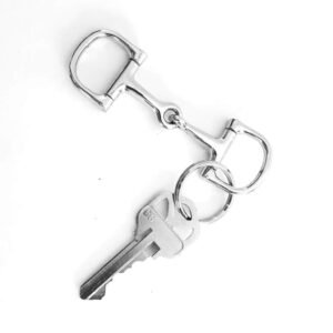 Hill Leather Company Horse snaffle Bit Key chain Silver Plate, 3" x 1"