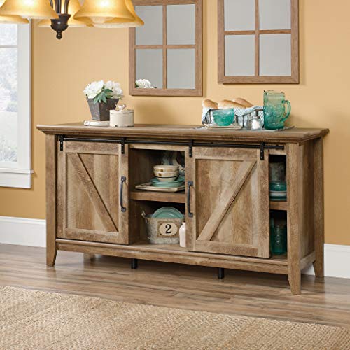 Sauder Dakota Pass Credenza, For TV's up to 70", Craftsman Oak finish