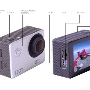 iJoy Arise 1080p Waterproof Action Cam Camera with Mounts and Accessories