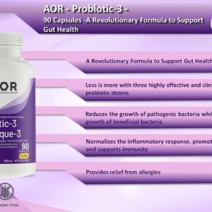 AOR - Probiotic-3 90 Capsules - A Revolutionary Formula to Support Gut Health