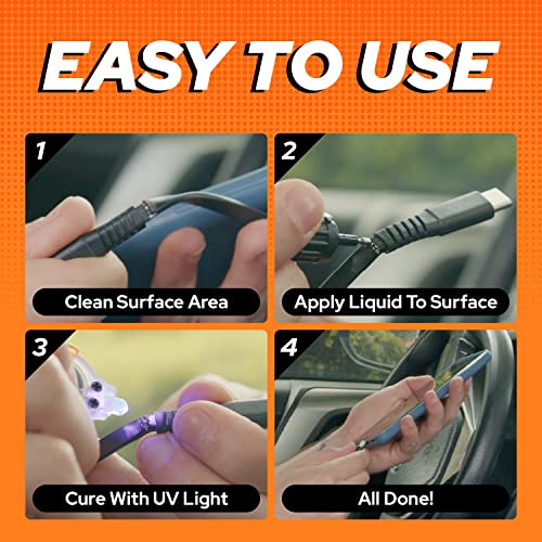 Bondic LED UV Glue Kit, Super Glue, Liquid Plastic Welder, Cures Quickly, Adhesive Repair for Home, Garage, Outdoors (LED Light & Liquid Cartridge in a Tin Case)