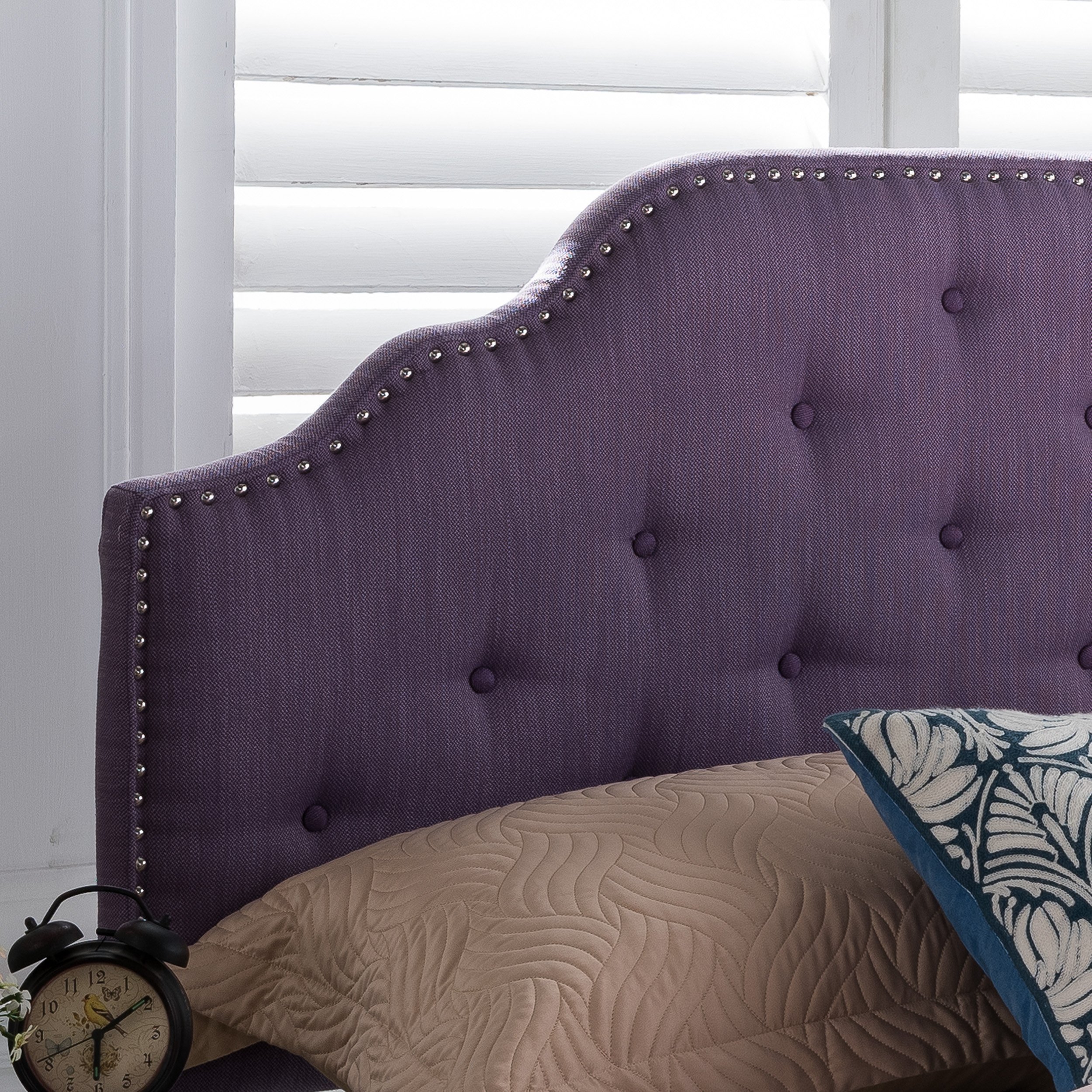 Christopher Knight Home Silas Headboard - Fully Upholstered, Queen / Full, Light Purple