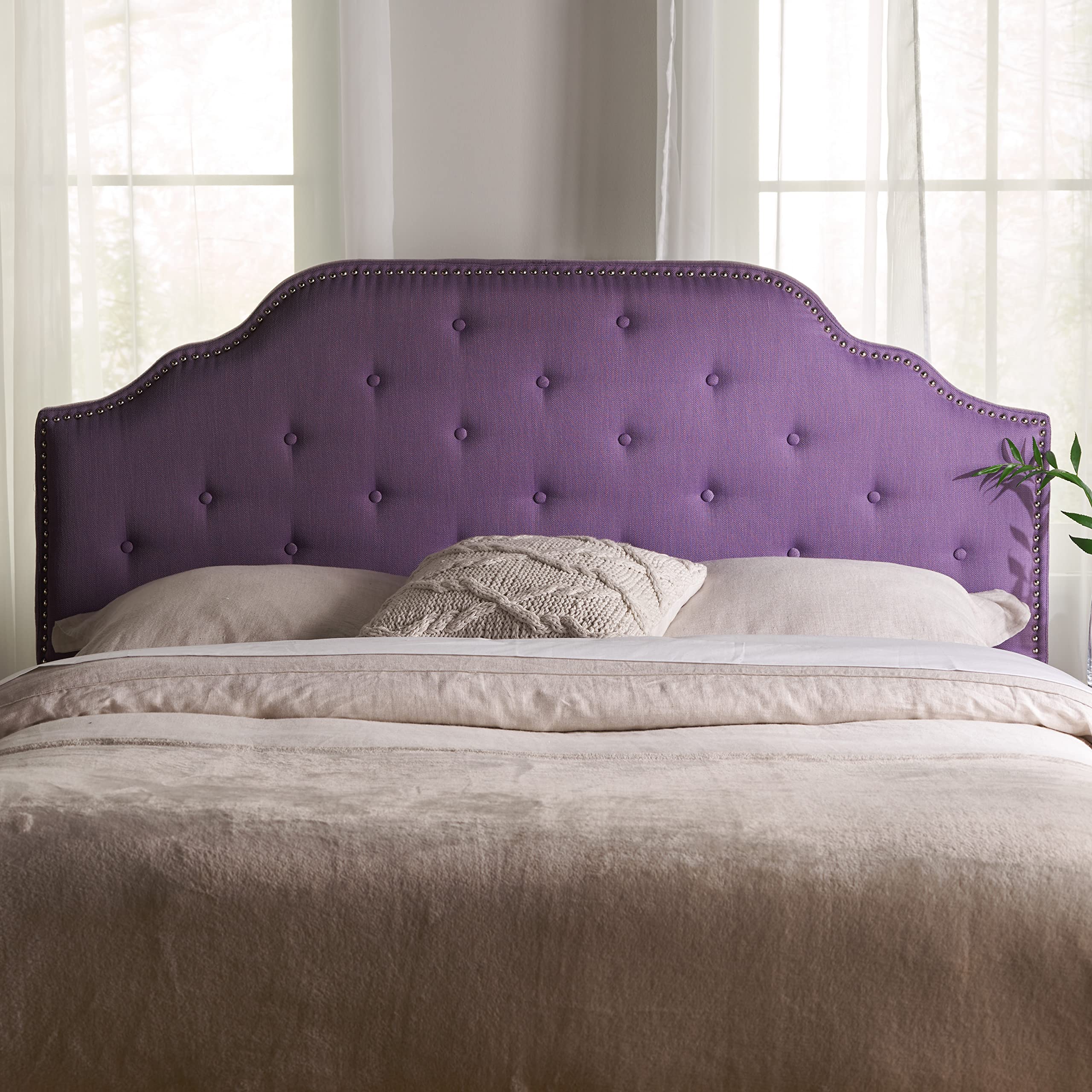 Christopher Knight Home Silas Headboard - Fully Upholstered, Queen / Full, Light Purple