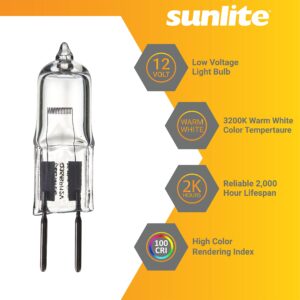 Sunlite 40615-SU Q35/GY6/12V Halogen 35-Watt Single Ended T3.5 Light Bulb, 525 Lumens, 12 Volts, GY6.35 (Bi-Pin) Base, Clear, 2000 Hour Life Span, 3200K - Warm White 12 Pack