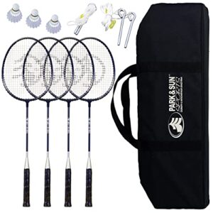 Park & Sun Sports Portable Outdoor Badminton Net System with Carrying Bag and Accessories: Sport Series