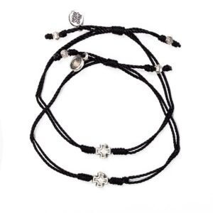 my saint my hero prayer partner bracelet set (black)