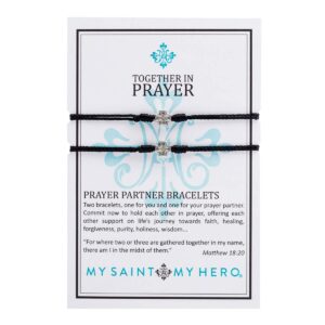 My Saint My Hero Prayer Partner Bracelet Set (Black)