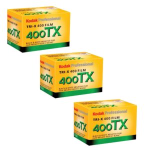 kodak tri-x 400tx professional black & white film iso 400, 35mm, 24 exposures (3 pack)