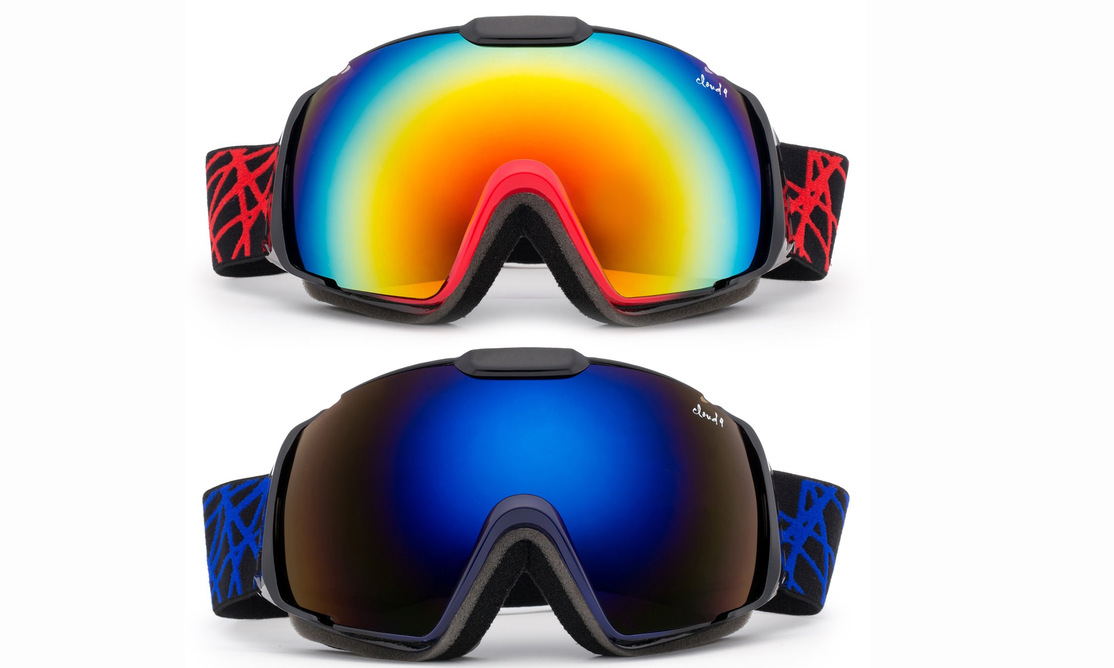 Cloud 9 - Snow Goggles Wildcat Adult Anti-Fog Wide Angle Framless UV400 Snowboarding Ski in Navy