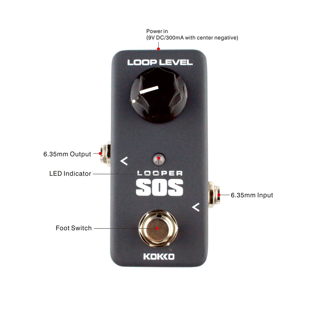 Mini SOS Looper Pedal Portable Guitar Effect Pedal/KOKKO/FLP2, not including power adapter