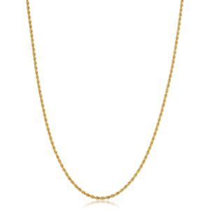 kooljewelry 10k yellow gold rope chain necklace (1.5 mm, 26 inch)