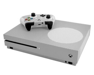 3d carbon fiber silver - air release vinyl decal mod skin kit by system skins - compatible with microsoft xbox one slim (xb1 slim)