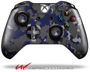 wraptorskinz decal style vinyl skin wrap compatible with xbox one original wireless controller wraptorcamo old school camouflage camo blue navy - (controller not included)