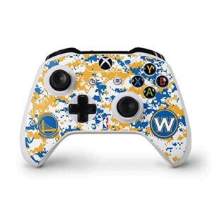 Skinit Decal Gaming Skin compatible with Xbox One S Controller - Officially Licensed NBA Golden State Warriors Digi Camo Design