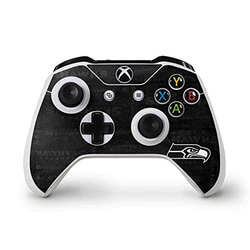 Skinit Decal Gaming Skin Compatible with Xbox One S Controller - Officially Licensed NFL Seattle Seahawks Black & White Design