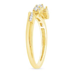 Jewel Zone US White Cubic Zirconia Anniversary Wrap Enhancer Ring in 14k Yellow Gold Over Sterling Silver