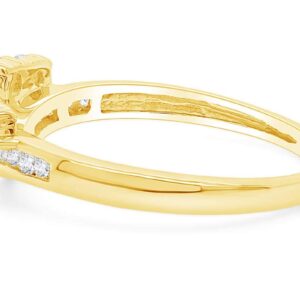 Jewel Zone US White Cubic Zirconia Anniversary Wrap Enhancer Ring in 14k Yellow Gold Over Sterling Silver