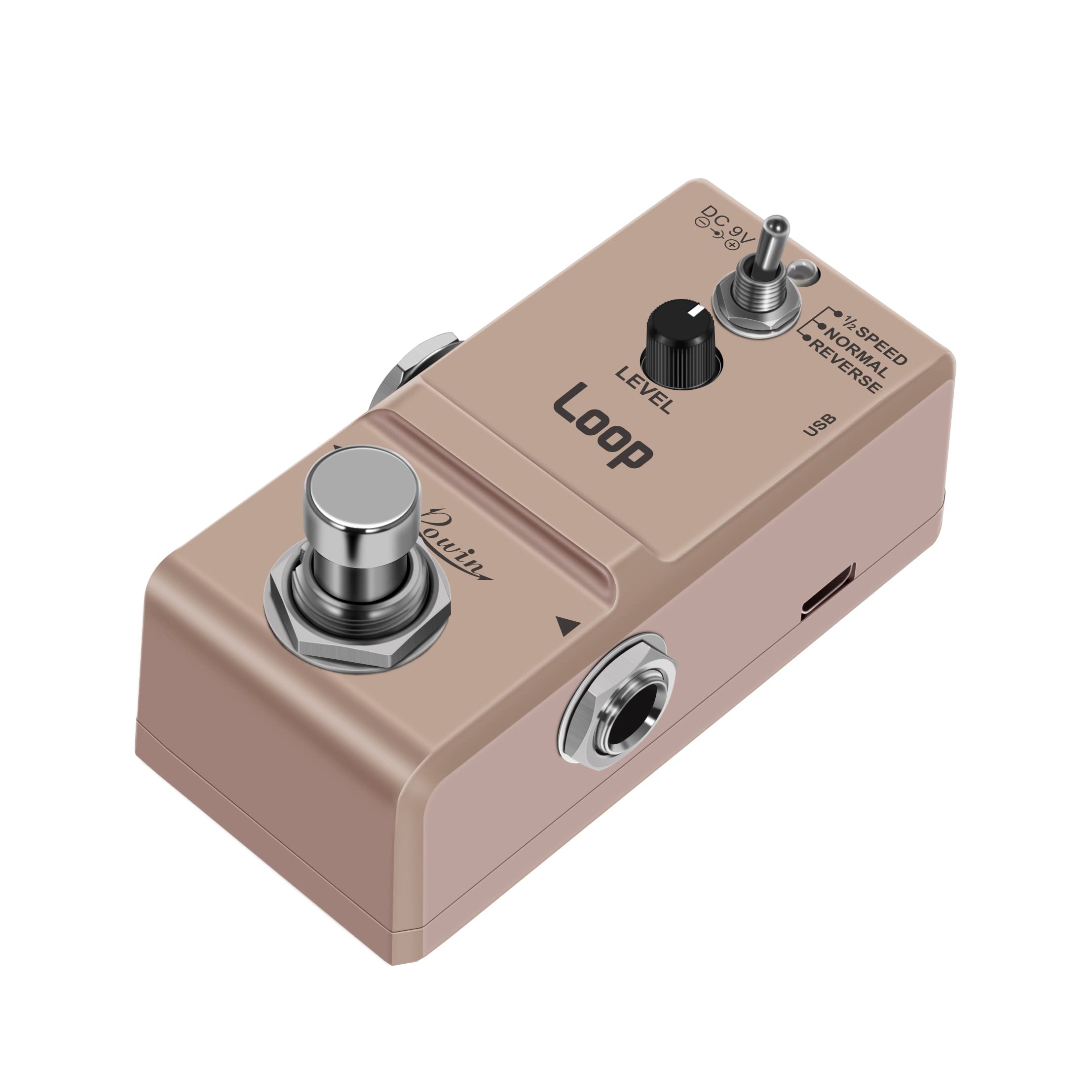 Rowin Looper Effects Pedal Unlimited Overdubs 10 Minutes of Looping, 1/2 time, and Reverse