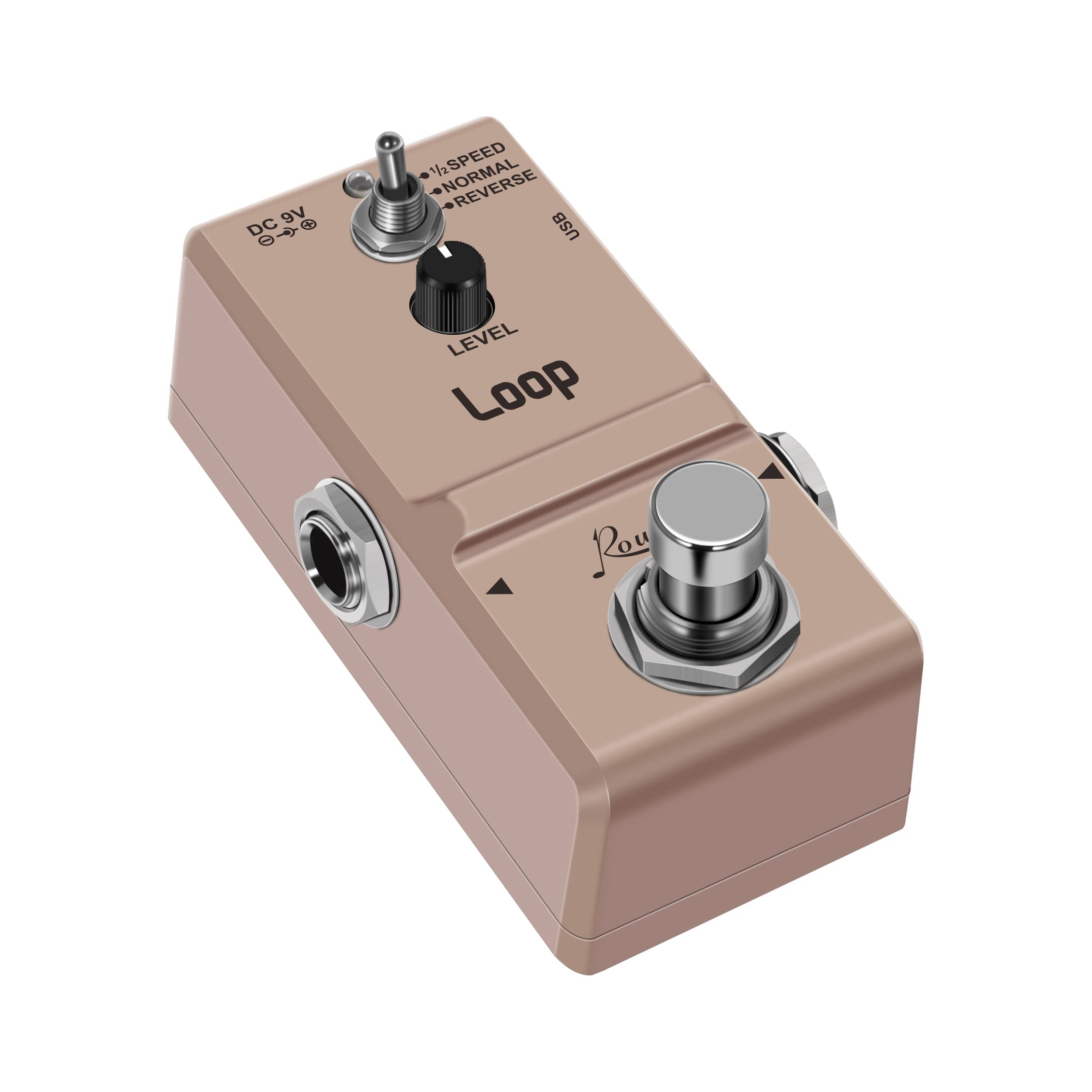 Rowin Looper Effects Pedal Unlimited Overdubs 10 Minutes of Looping, 1/2 time, and Reverse