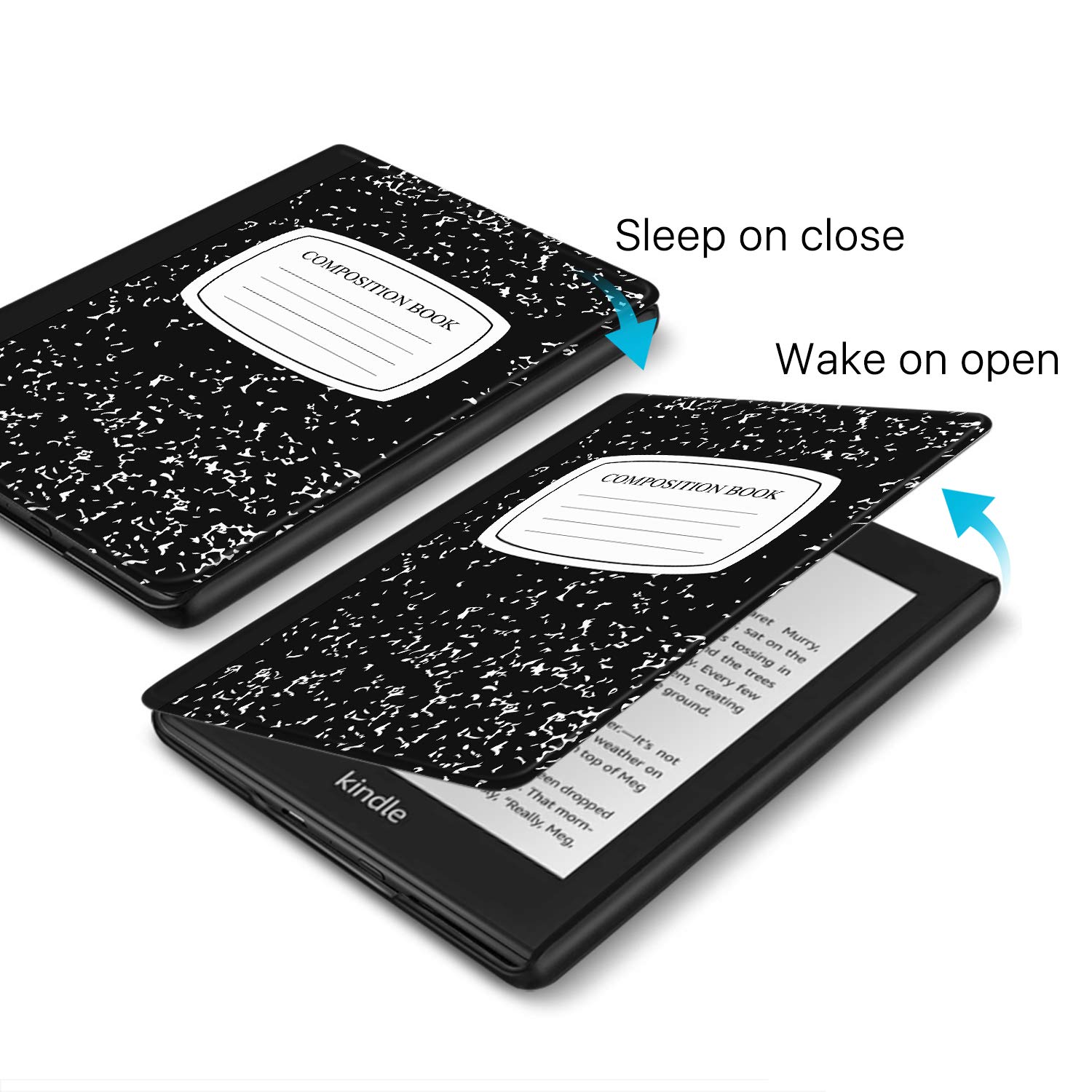 TNP Case for Kindle Paperwhite 10th Gen / 10 Generation 2018 Release - Slim Light Smart Cover Sleeve with Auto Sleep Wake Compatible with Amazon Kindle Paperwhite 2019 2020 Version (Composition Book)