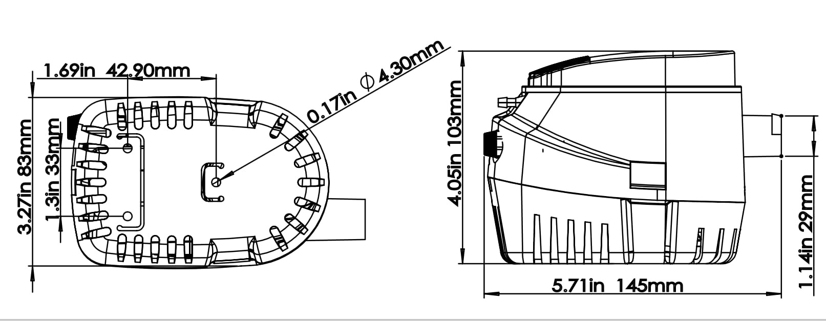 Amarine-made 12v 1100gph Auto Boat Bilge Pump Automatic Submersible Boat Bilge Water Pump (A: 1100gph Auto pump)