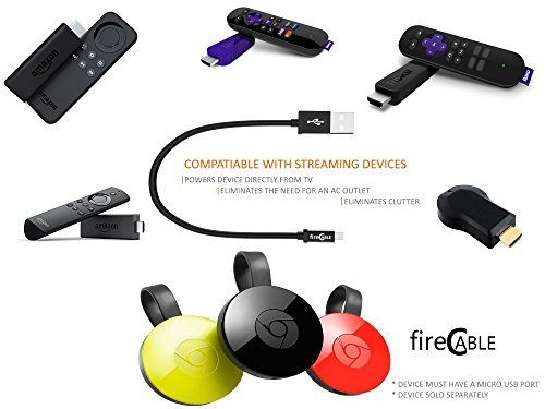 fireCable Wireless Power Adapter for Firestick4kmaxx 2024 | Powers Fire Stick from TV | Eliminating AC Outlet Decluttering Messy TV Cords