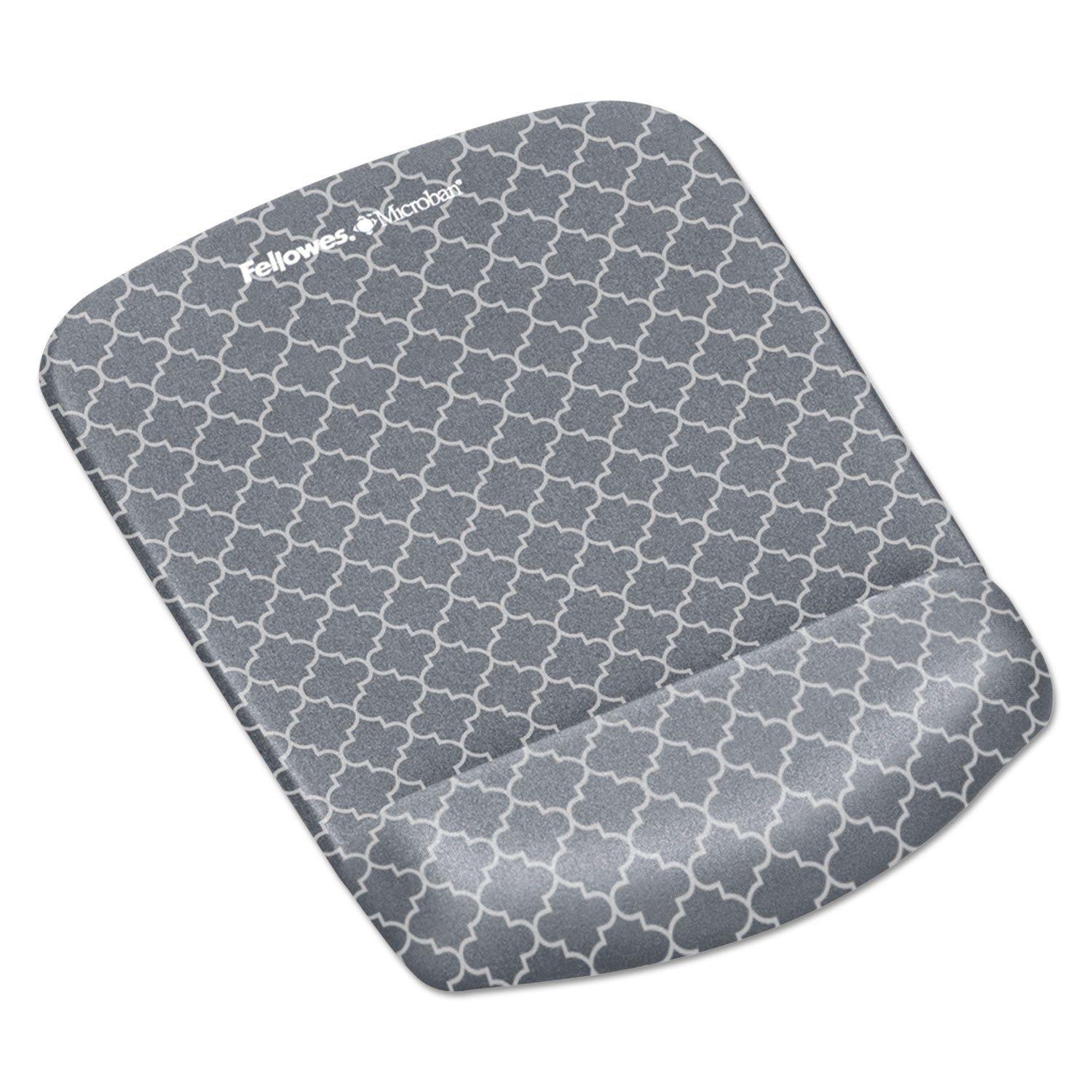 Fellowes PlushTouch Mouse Pad/Wrist Rest with FoamFusion Technology, Gray Lattice (9549701)