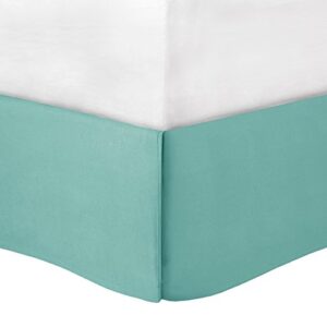 Comfort Spaces Cavoy Comforter Set - Luxe Diamond Tufting, All Season Bedding, Matching Bed Skirt, Decorative Pillows, Queen, Faux Silk Aqua 5 Piece