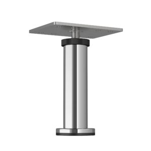 Richelieu Hardware 64217100140 3 15/16 in (100 mm) Round Furniture Leg with Levelling Glide, Chrome