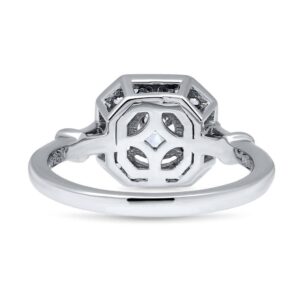 BERRICLE Sterling Silver Art Deco Cubic Zirconia CZ Fashion Ring for Women, Rhodium Plated Size 6