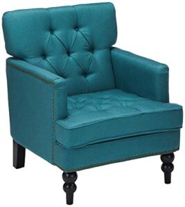 christopher knight home malone fabric club chair, wood, dark teal , 31.75d x 28w x 35h inch