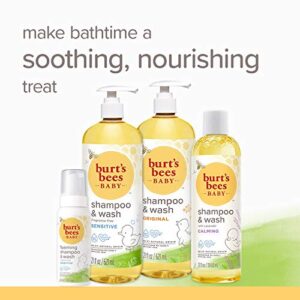 Burt's Bees Baby Shampoo and Wash Set, 2-in-1 Natural Origin Plant Based Formula for Sensitive Skin, Original Fresh Scent, Tear-Free, Paraben Free, Pediatrician Tested, 3 Bottles 63 oz (21 oz 3-Pack)